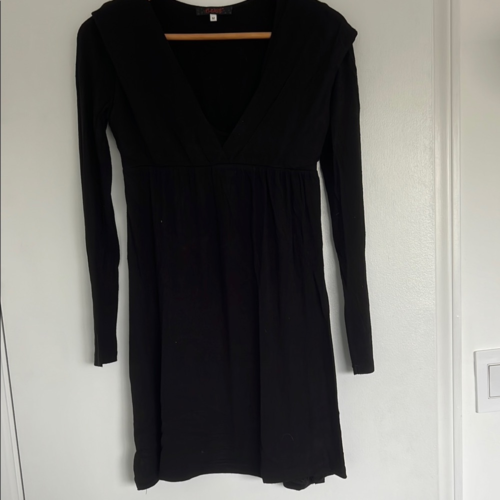 Elegant Black Long Sleeve Dress/Long Top
